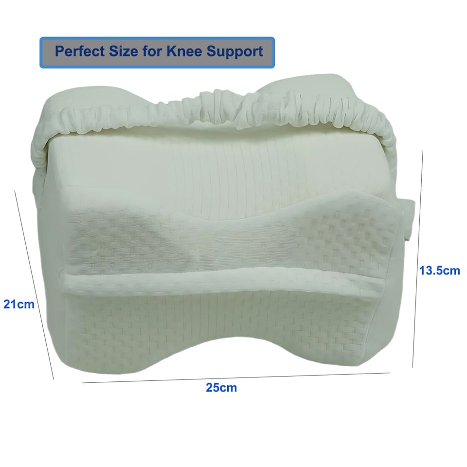 image 1 of Memory Foam Leg Knee Support Pillow White Cushion