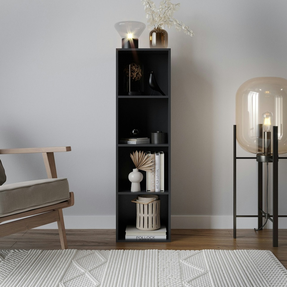 image 1 of 4-Tier Cube Shelving Unit Brown | Unit Colour: Beech