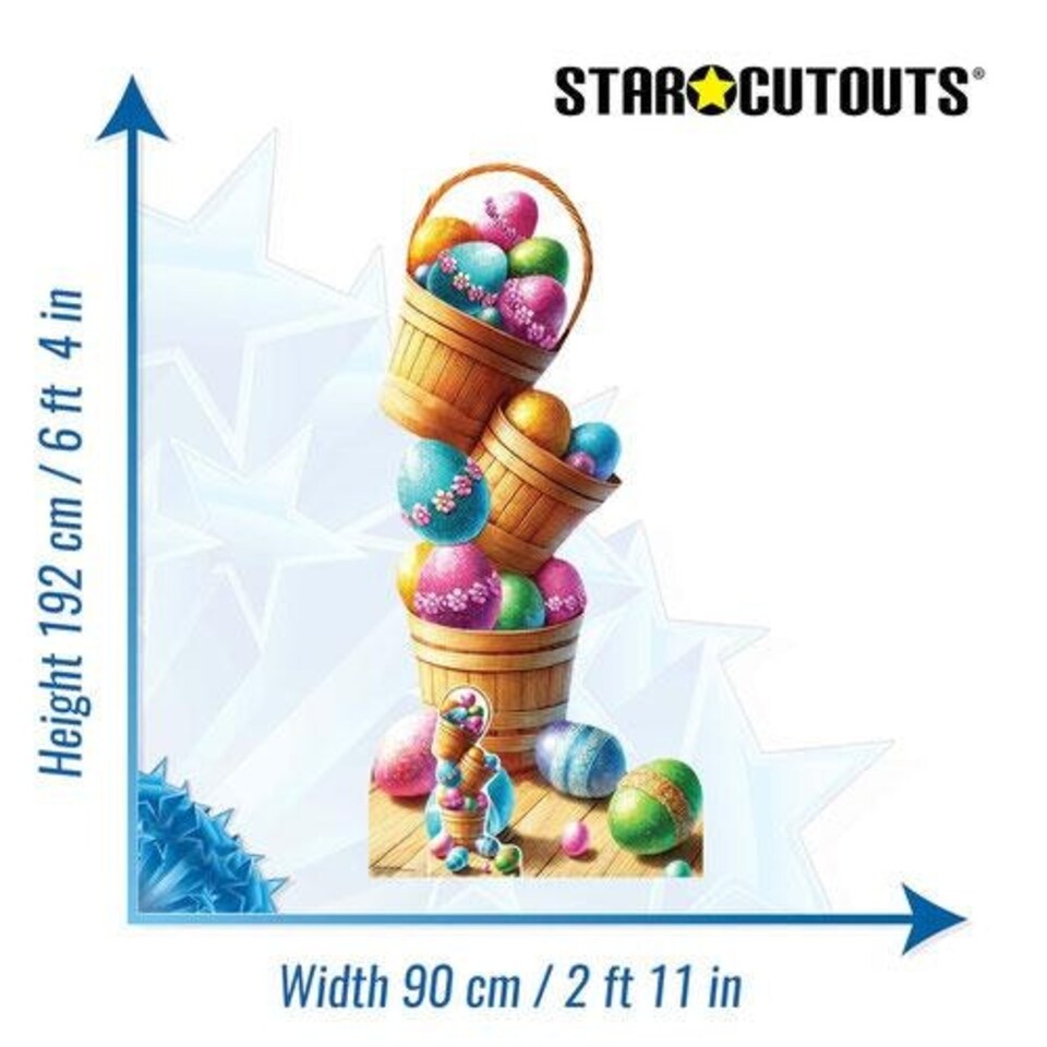 image 1 of Easter Egg Stack Lifesize Cardboard Cutout 192cm
