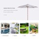 image 6 of Outsunny 3m Garden Parasol, Pulley Operated Patio Umbrella, Wooden Parasol, Table Market Umbrella with Rope Pulley Mechanism and 8 Ribs, White