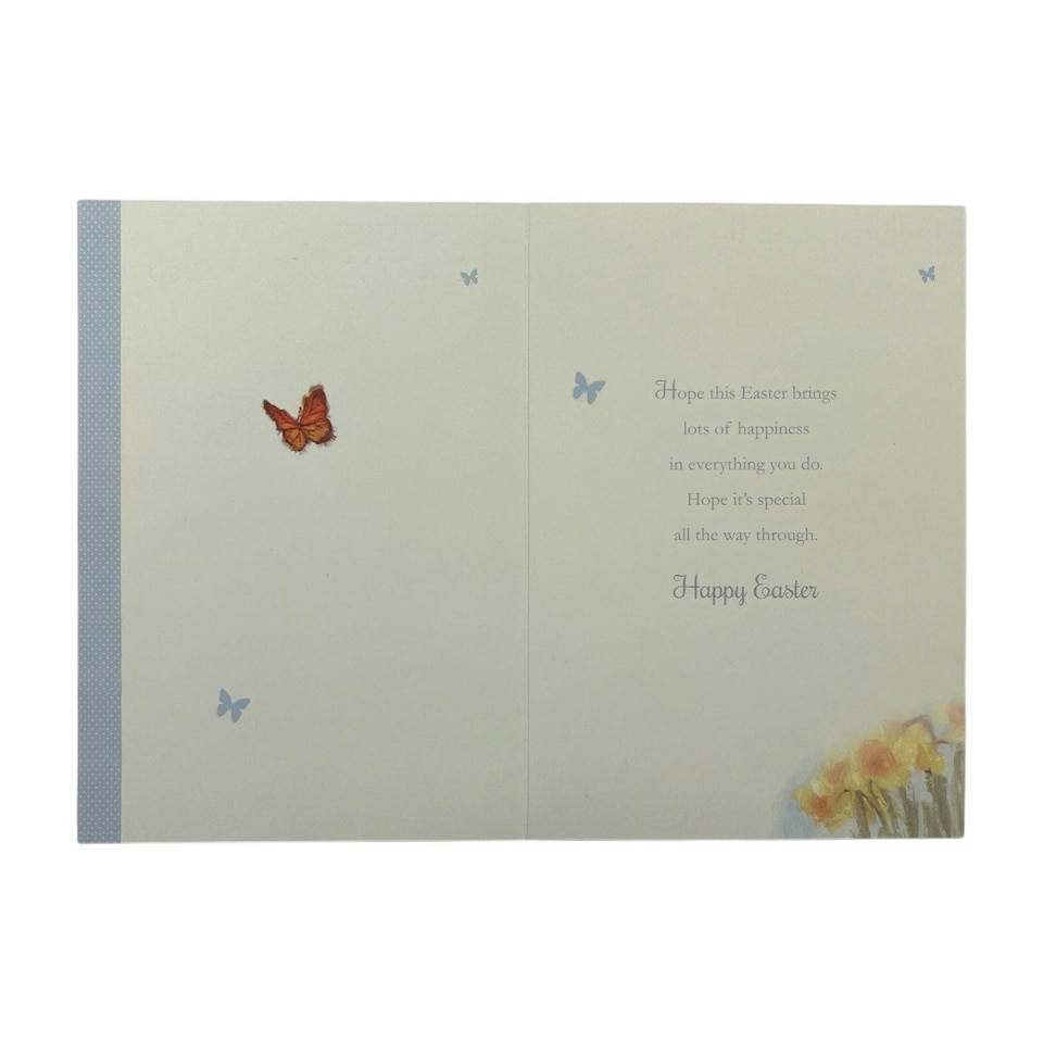 image 1 of Across The Miles Cute Lamb Floral Design Easter Card