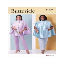 Butterick 6978 Paper Sewing Pattern – Women’s Capes, Tops & Trousers, UK Sizes Aa (10–12–14–16–18), Easy