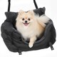 image 1 of PawHut Dog Car Seat for Small Dogs, Dog Booster Car Seat with Fixed Buckle, Safety Leash, Washable Cover, Thickened Small Pets Travel Carrier Bed, 58 x 45 x 28 cm, Black