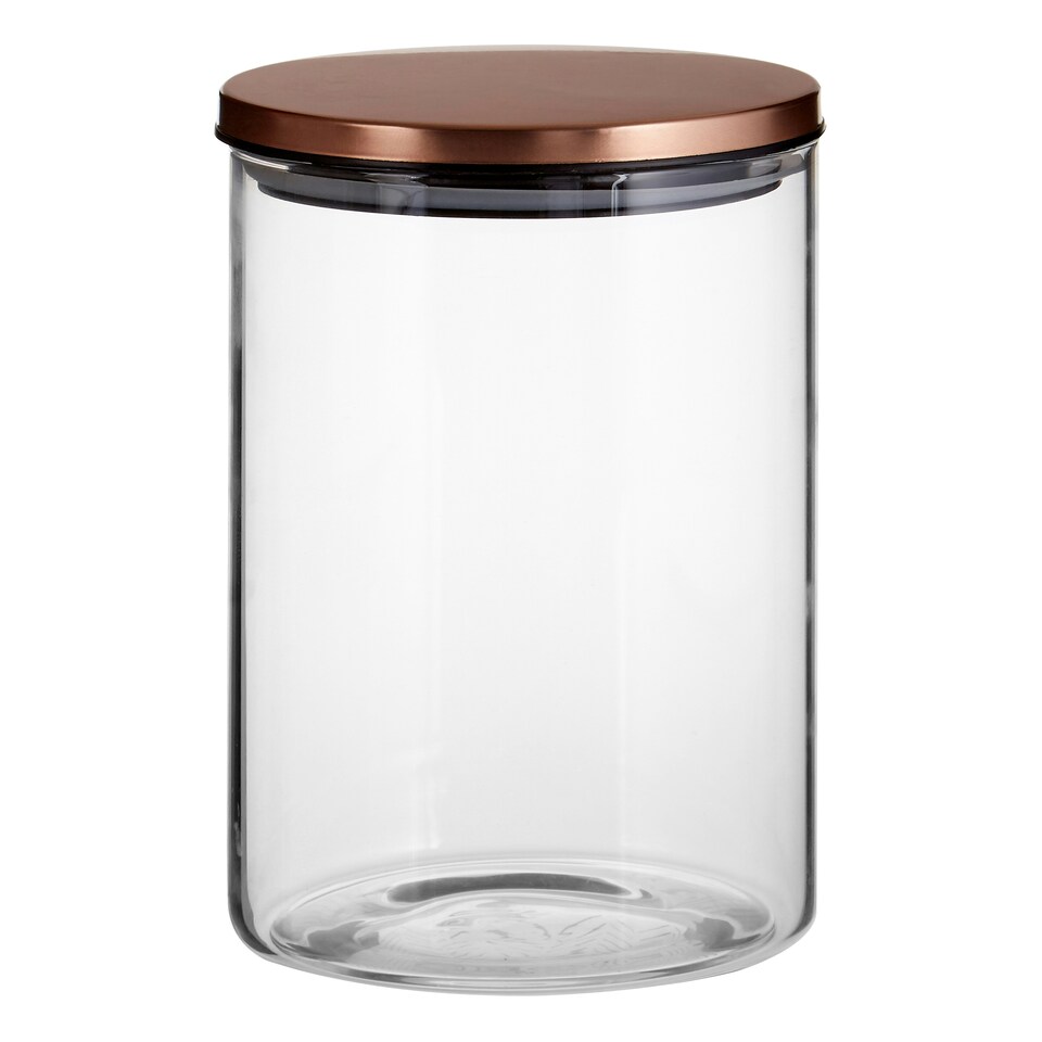 image 1 of Interiors by Premier Practical Design Rose Gold Lid 1300ml Storage Jar, Elegant House Spice Jars, Durable Organizer For Kitchen