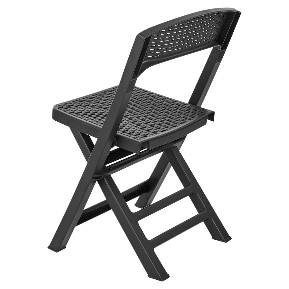 image 1 of Plastic Anthracite Garden Table with Chair | Black | 3