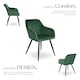 image 3 of Dining Chair Marilyn - with armrests, padded, velvet look, black steel legs - Set of 2 Green | Dark Green/Black