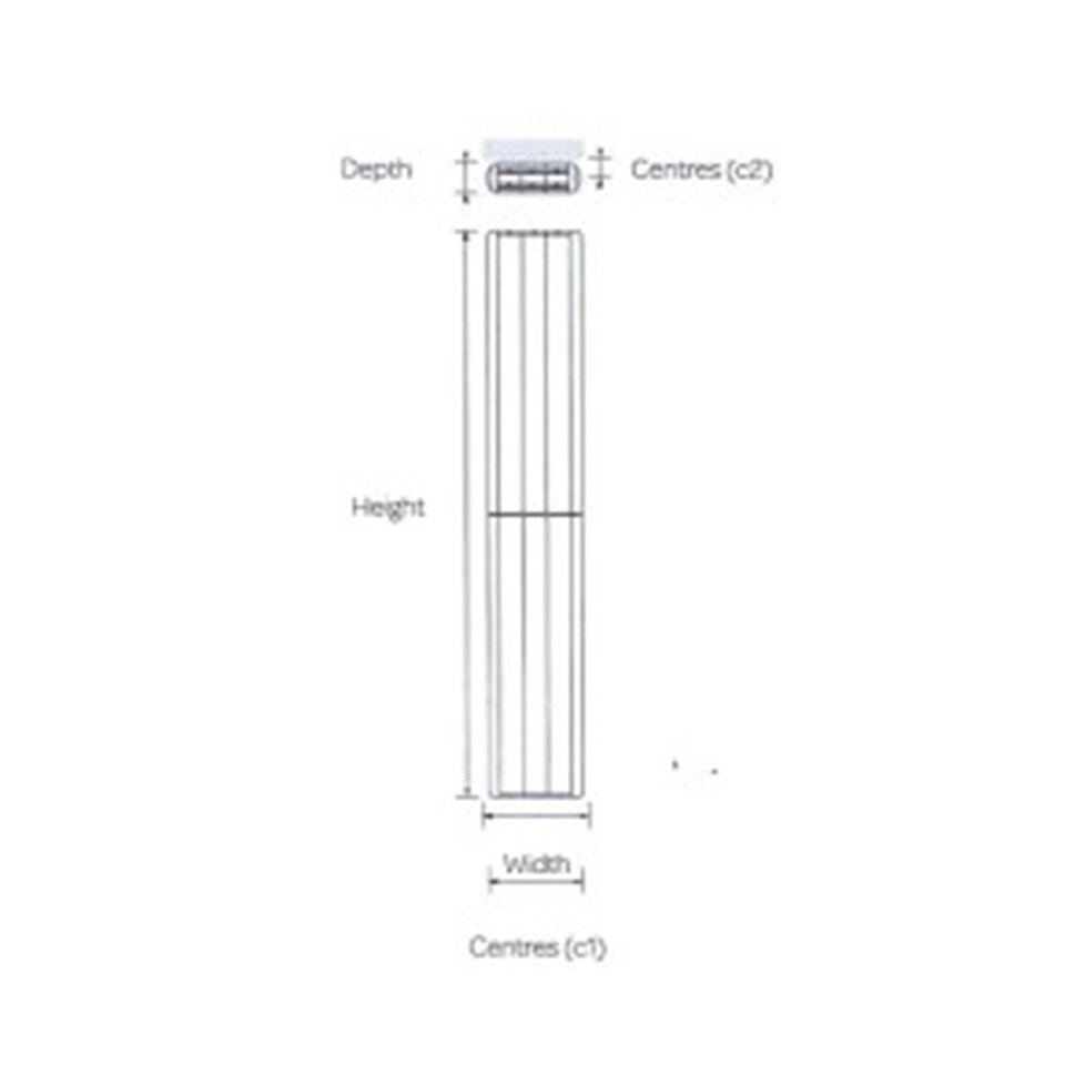 image 1 of 1870mm (H) x 480mm (W) - White Vertical Radiator (Amsterdam) - (1.87m x 0.48m) - Depth 100mm