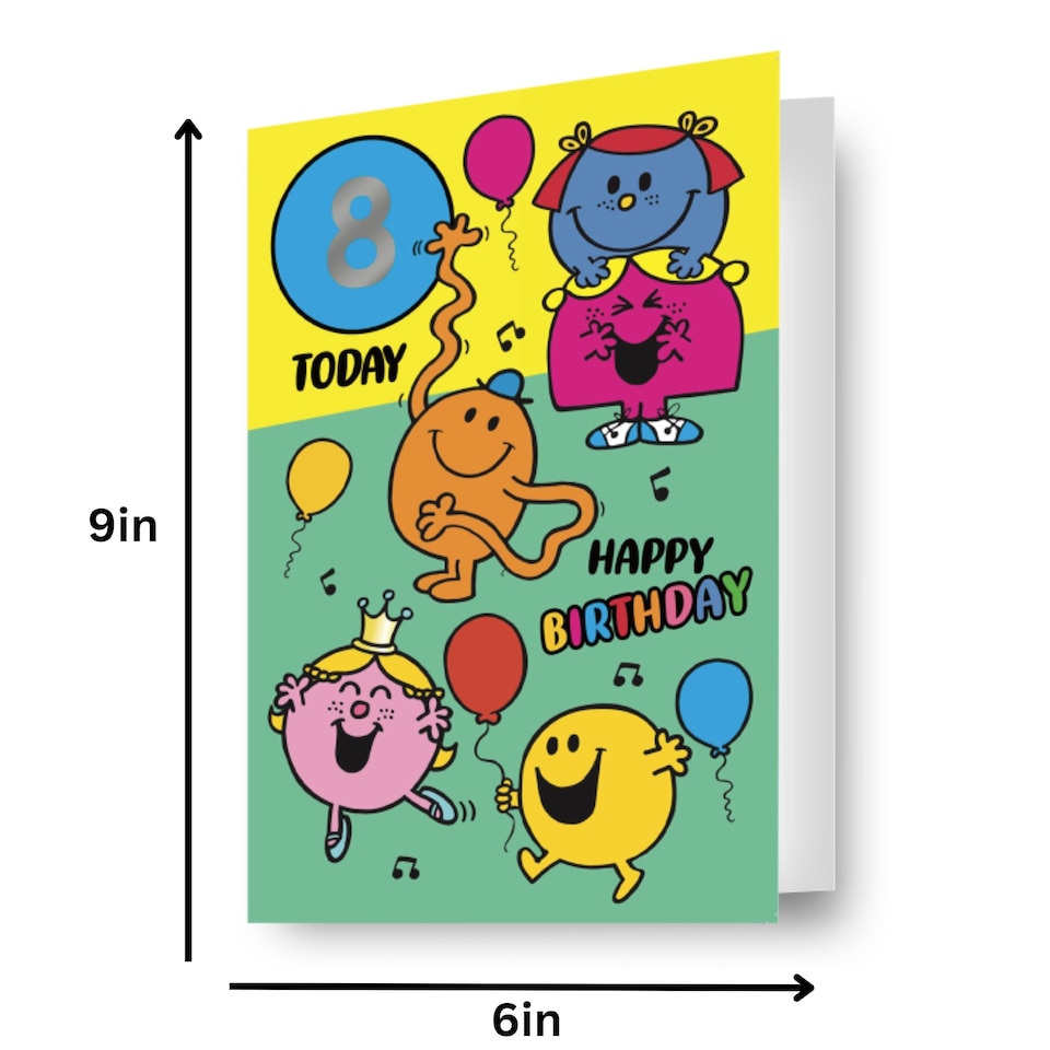 image 1 of Mr Men & Little Miss Age Sticker Birthday Card