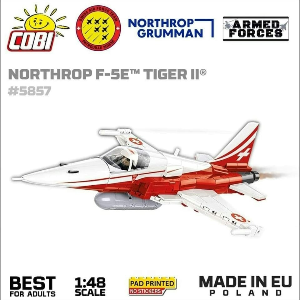 image 1 of Northrop F-5E Tiger II brick plane model - COBI 5857 - 351 bricks