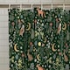 image 2 of Catherine Lansfield Enchanted Twilight Animals 180x180cm Shower Curtain Forest Green | Green | Forest Green | One Size
