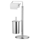 image 1 of Interiors By Premier Chrome Toilet Brush & Roll Holder,Freestanding Toilet Roll Holder With Brush,Toilet Brush & Roll Stand