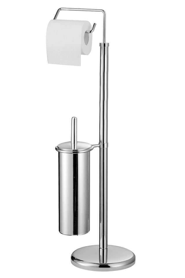 image 1 of Interiors By Premier Chrome Toilet Brush & Roll Holder,Freestanding Toilet Roll Holder With Brush,Toilet Brush & Roll Stand