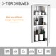 image 3 of HOMCOM Stainless Steel Wall mounted Bathroom Corner Mirror Storage Cabinet Single Door 300mm (W)