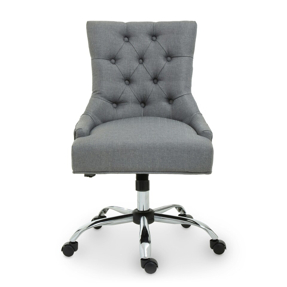 image 1 of Interiors by Premier Grey Fabric and Chrome Base Home Office Chair Grey