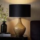 image 2 of ValueLights Bailey Gold Table Lamp Black Velvet Shade and Bulb