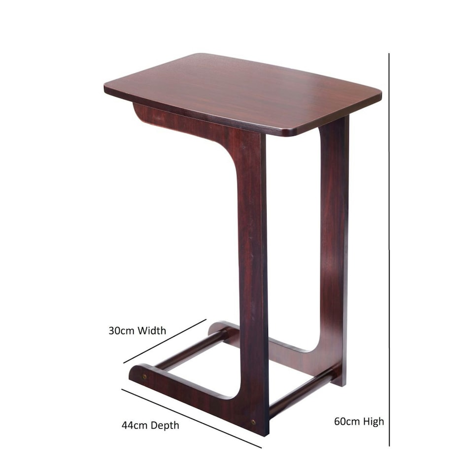 image 1 of Greenhurst C-Shaped Side Table with Mahogany Finish – Compact & Stylish Brown | Mahogany