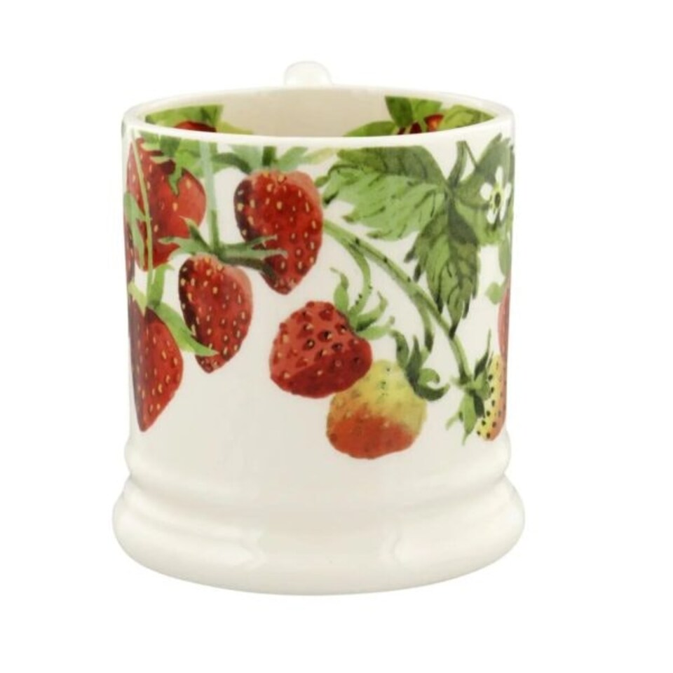 image 1 of Mug: 1 x 300ml Emma Bridgewater Strawberries 1/2 Pint Mug, Ceramic White
