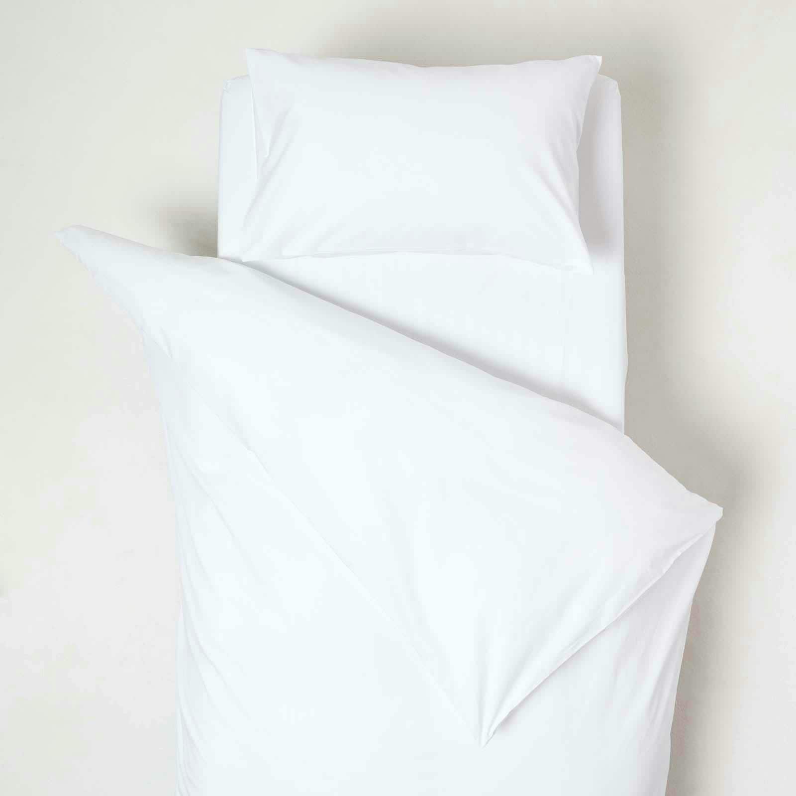 Homescapes Cotton Cot Bed Duvet Cover Set 200 Thread Count in White