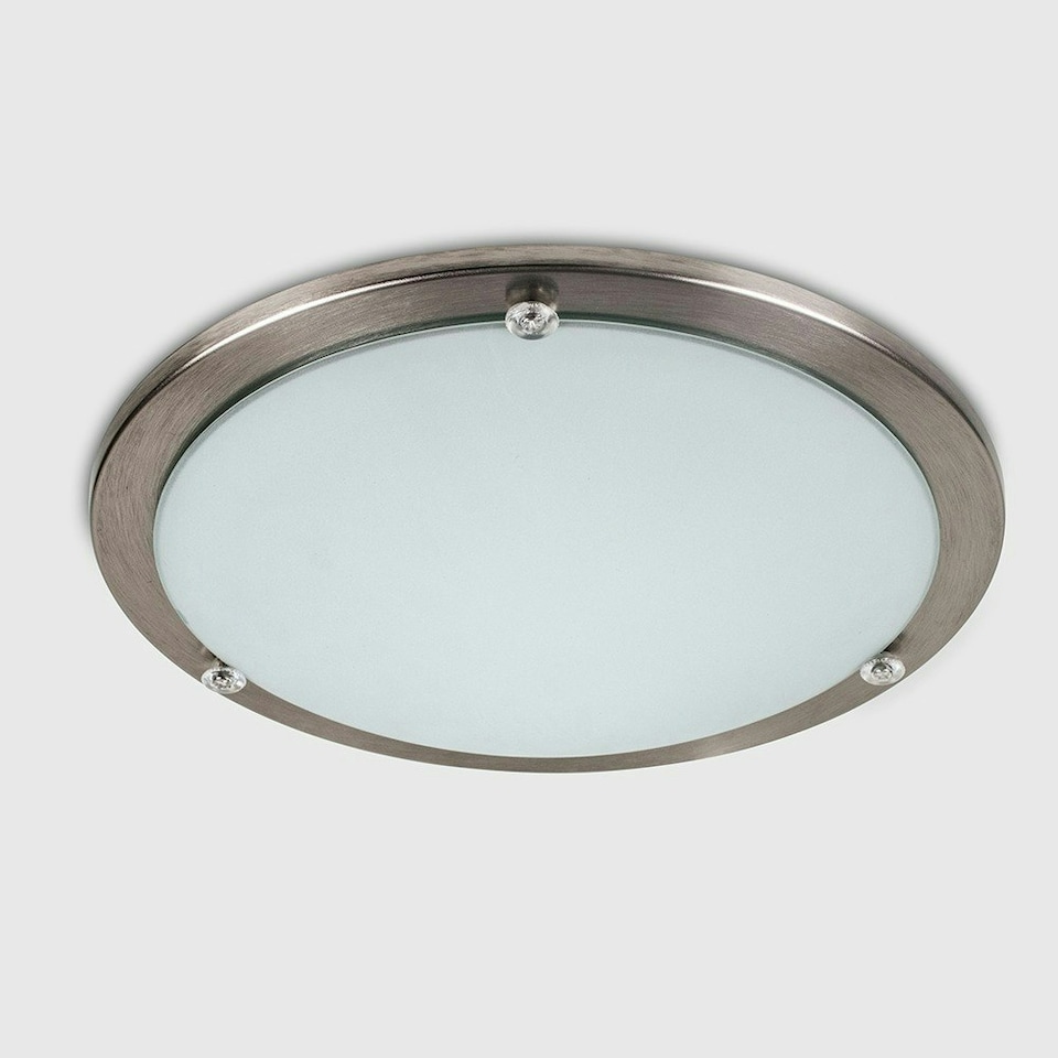image 1 of ValueLights Cymbal Round Flush Silver Ceiling Light (Flush) | Chrome