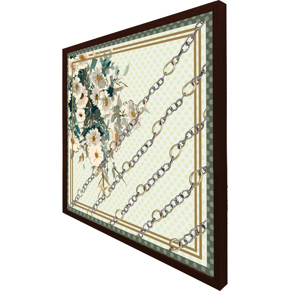 image 1 of Flowers & chain links (Picture Frame) Brown | S