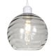 image 2 of Modern Designer Smoked Circular Ribbed Glass Non Electric Pendant Lamp Shade | Grey