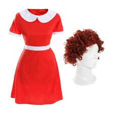 Orphan Girl Costume & Wig Red | M