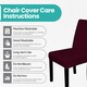image 3 of Velvet Dining Chair Covers, Spandex High-Back Chair Slipcovers - 220GSM