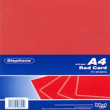 STEPHENS A4 RED CARD 210GSM 10$