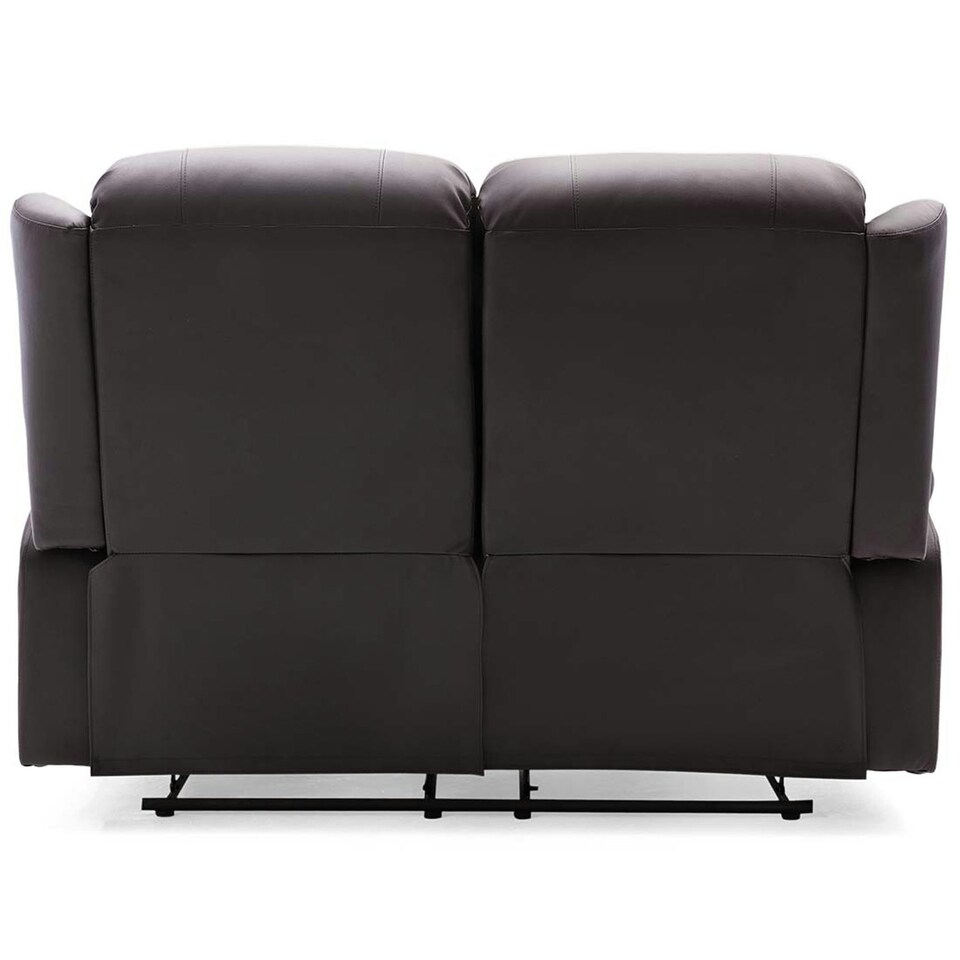 image 1 of Caesar 2 Seater Manual High Back Bonded Leather Recliner Sofa (Brown)