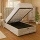 image 2 of 5FT Kingsize Silver Plush Ottoman Foot Opening Bed Set