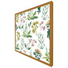 Watercolour leaves & flowers (Picture Frame) Brown | Oak | XL
