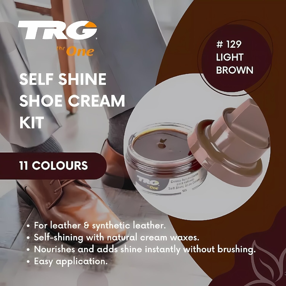 image 1 of TRG Self Shine Renovating Shoe Cream With Sponge for Instant Shine 50ml | Red | Bordeaux