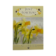 Just For You Spring Daffodils and Butterflies Design Easter Card