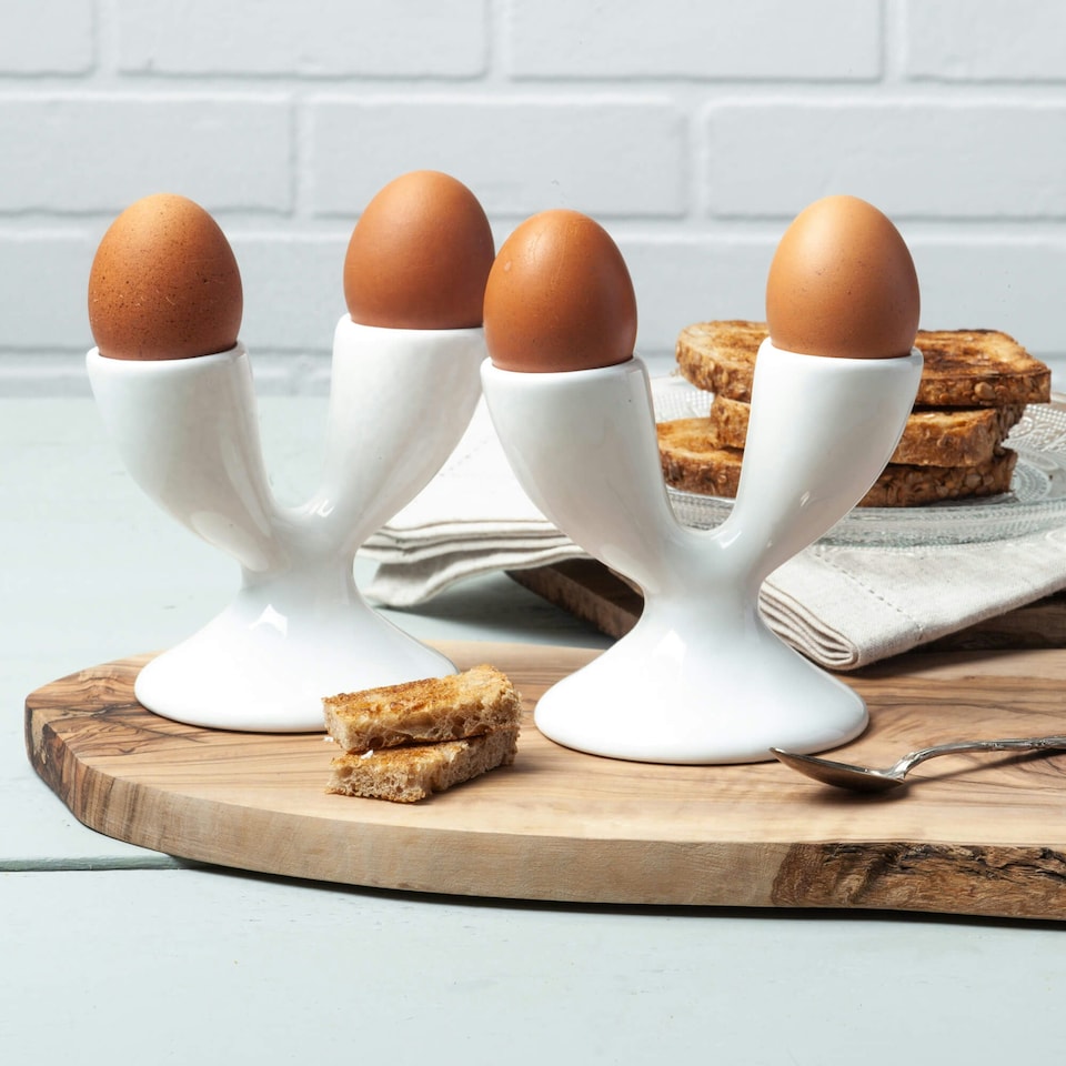 image 1 of Wm Bartleet & Sons Porcelain Double Egg Cup, Set of 2