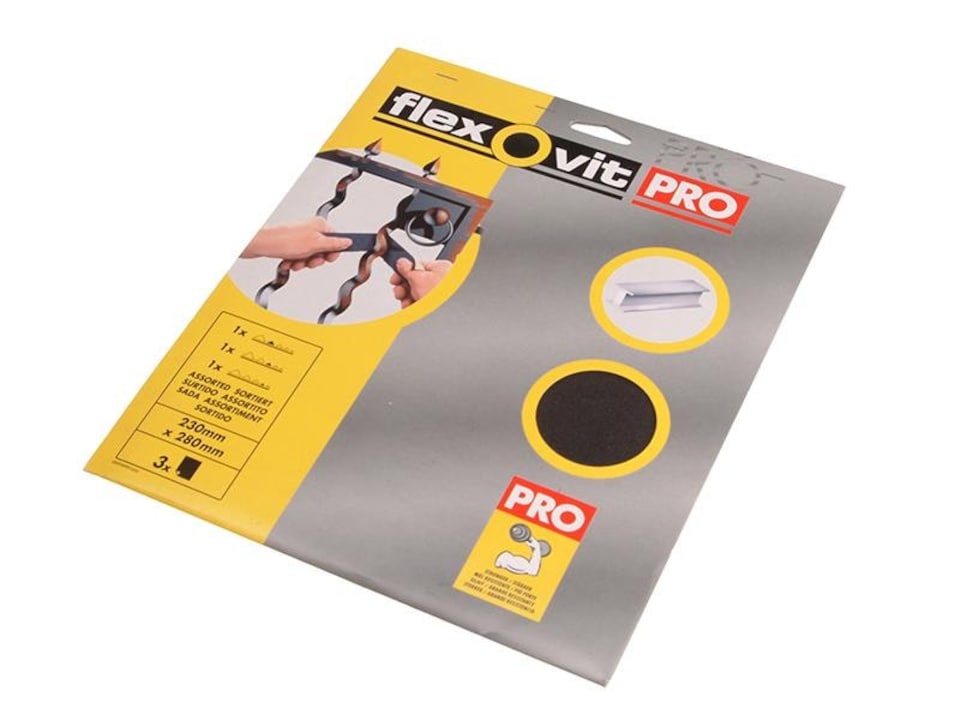 Flexovit Emery Cloth Sanding Sheets 230 X 280Mm Medium 60G (25)