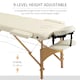 image 4 of HOMCOM Wooden Folding Massage Table w/ 2 Sections, Bag, Cream