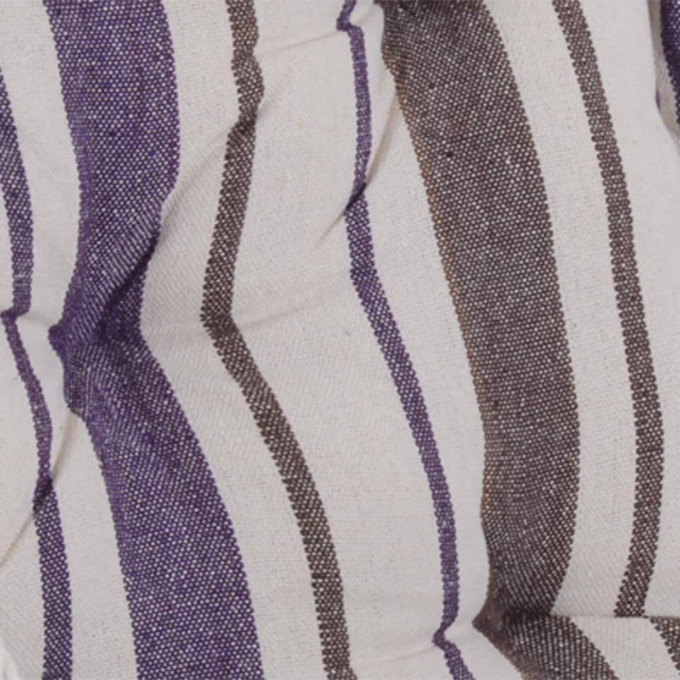 image 1 of Outsunny Outdoor Hanging Rope Chair with Soft Padded Seat & Backrest, Garden Hammock Chair with Wooden Support Bar Cotton Cloth, Portable Garden Chair for Patio & Tree, Brown | Brown | Brown Stripe