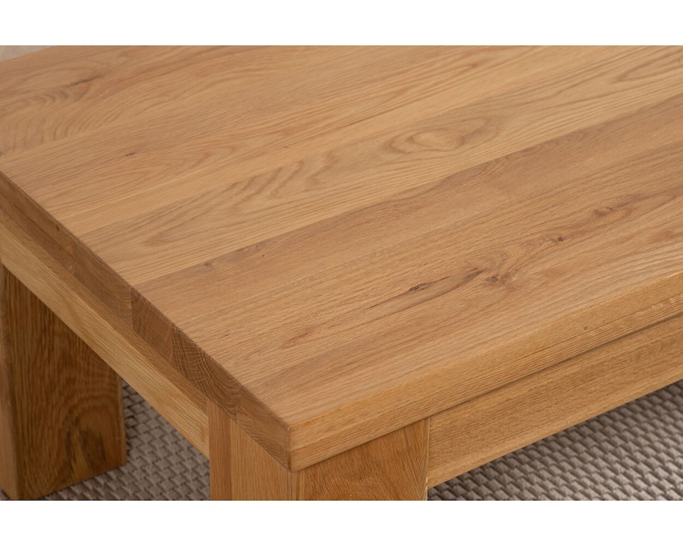 image 1 of Dakot Chunky Oak Large Coffee Table for Living Room | Brown | Light Oak