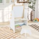 image 3 of COSTWAY Kids Art Easel 4-in-1 Toddler Activity Table Set w/ Whiteboard Natural