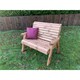 image 5 of Traditional Wooden 2 Seater Bench With 1 x Bench Cushion Burgundy, 1 x Scatter Cushion Burgundy & Standard Fitted Cover