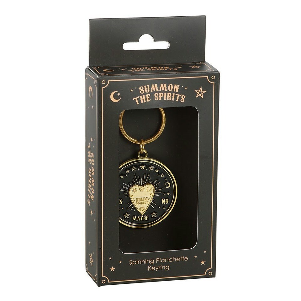 image 1 of Something Different Summon The Spirits Planchette Keyring - Black/Gold - One Size
