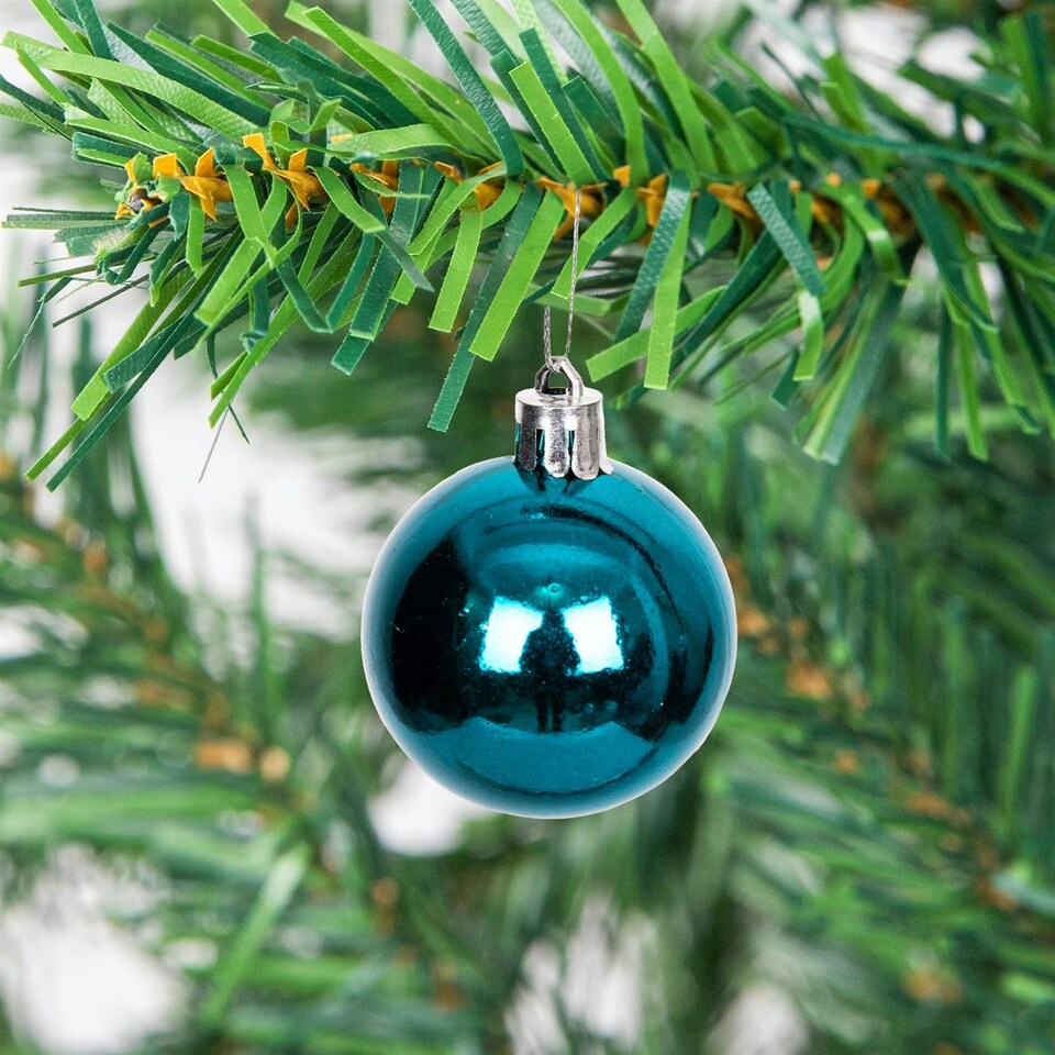 image 1 of Christmas Tree Decorations Baubles teal blue 5cm-18pcs set-pvc