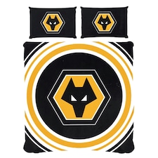 Wolverhampton Wanderers FC Pulse Duvet Set - Black/White/Orange - Double
