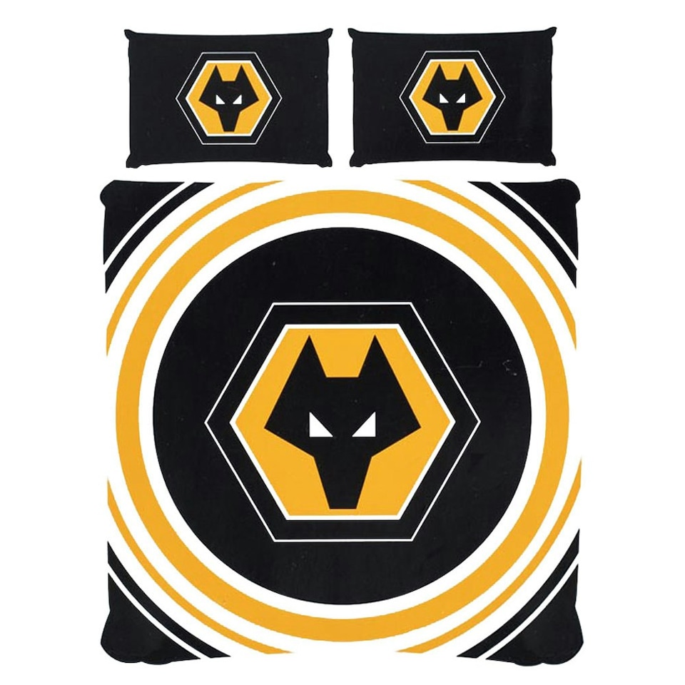 image 1 of Wolverhampton Wanderers FC Pulse Duvet Set - Black/White/Orange - Double