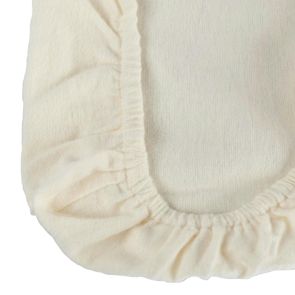 image 1 of Homescapes Cream Brushed Cotton Fitted Cot Sheet Pair, 70 x 140 cm | Cream