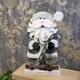 image 4 of 32Cm Grey Santa Christmas Tabletop Figures Glitter Foam Showpiece Decorations
