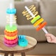 image 2 of Rainbow Stacking Tower Toy - Spiral Gear Activity Tower with Rotating Base for Toddlers