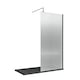 image 1 of Balterley Modern Bathroom Shower Fluted Toughened Safety Glass Wetroom Screen with Support Bar | Black | Matt Black