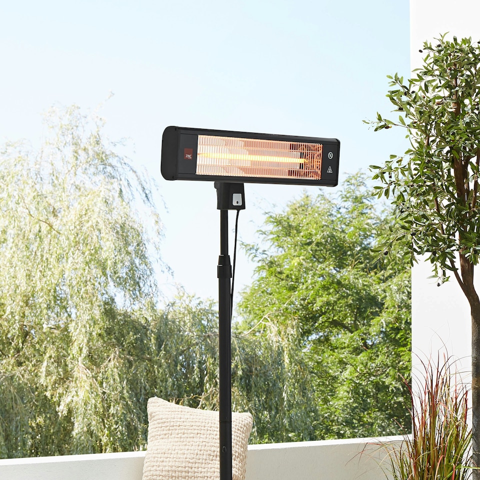 image 1 of BHS 1800W Wall Mounted Rectangle Patio Heater, Black