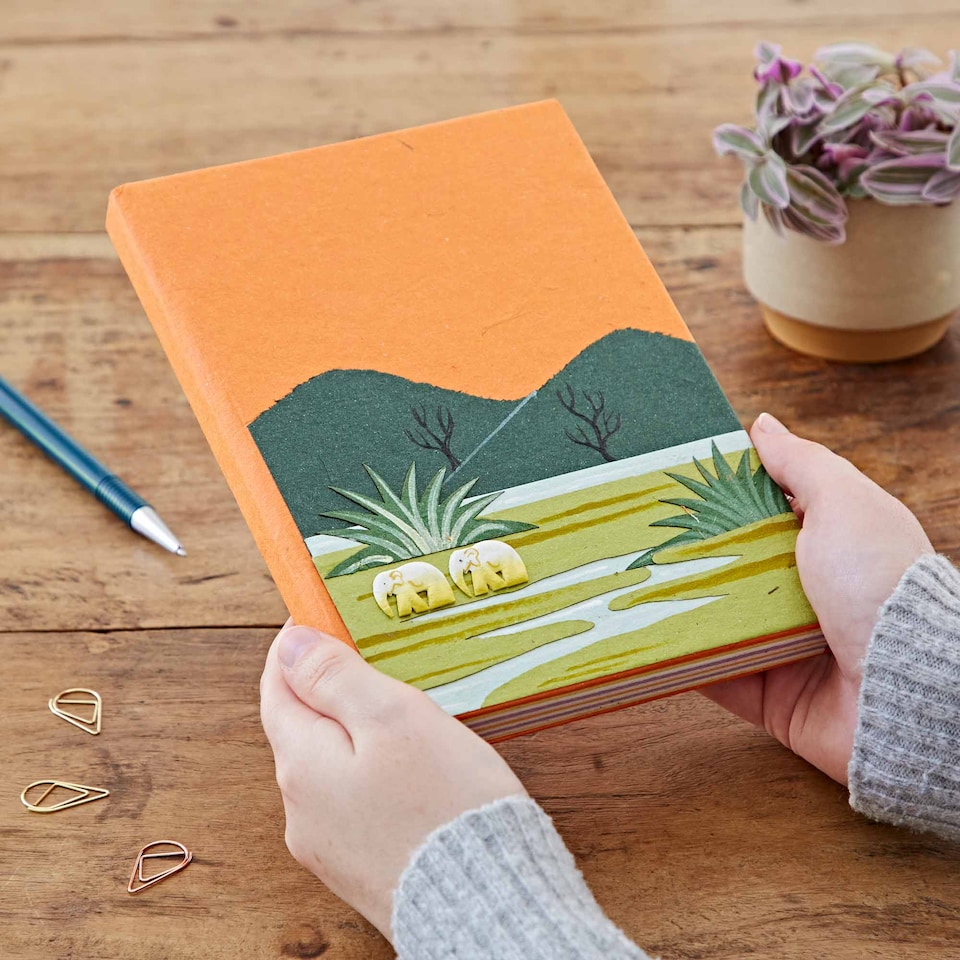 Large Colourful Elephant Dung Notebook - Tesco Groceries